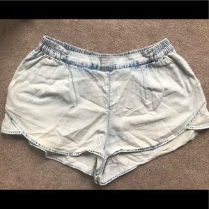 Aerie White-Washed Blue Shorts